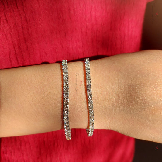 14K Weißgold 6 Karat Diamant Tennisarmband, echtes Diamantarmband, wunderschönes 4 mm rundes weißes Diamantarmband als Geburtstagsgeschenk für Mama
