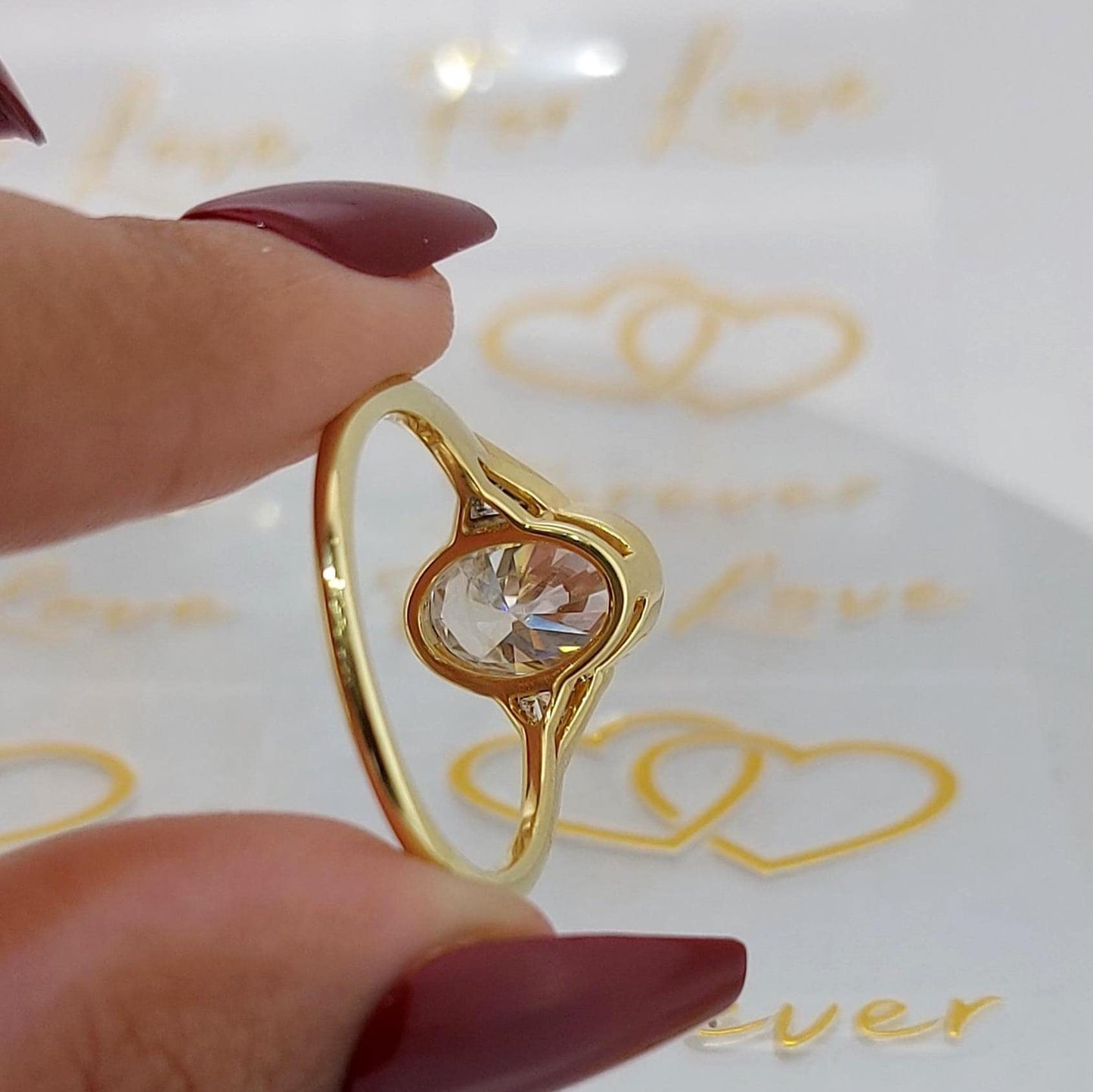 4 Ct Oval Diamond, Moissanite Solitaire Engagement Ring Oval cut Moissanite engagement ring in Gold or Platinum — custom handcrafted by Forever For Love