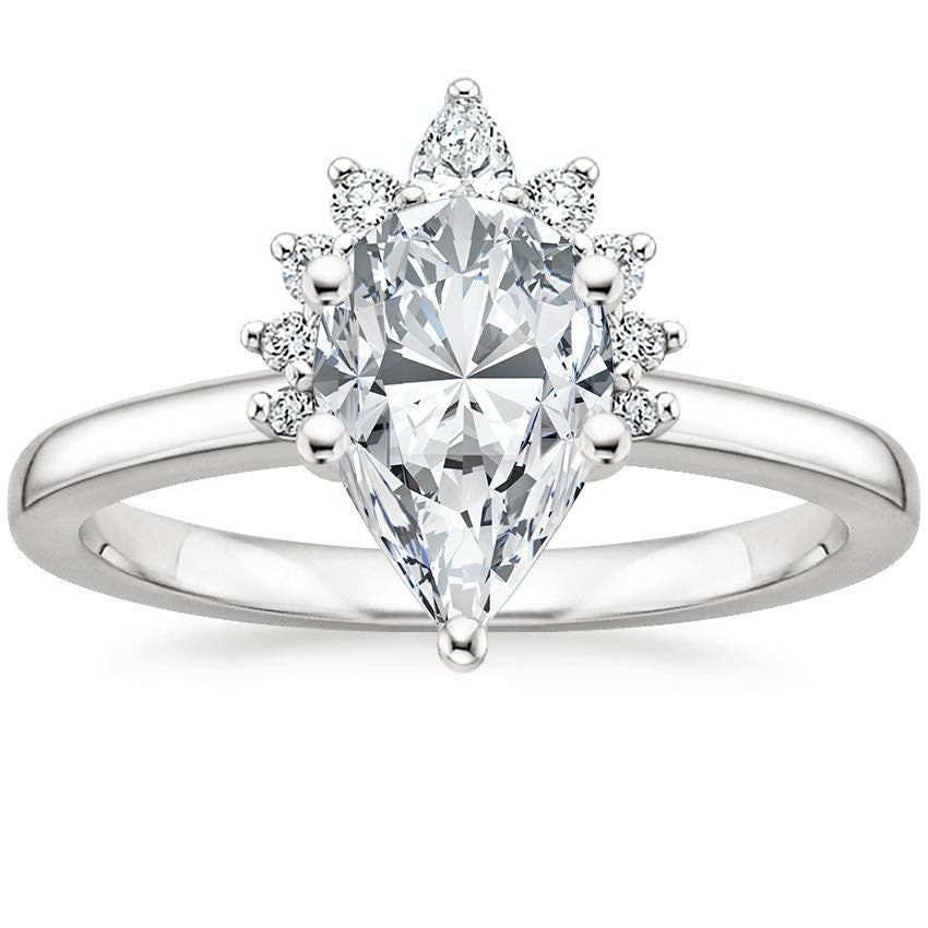 1 Ct Pear Diamond, Moissanite Solitaire Engagement Ring
