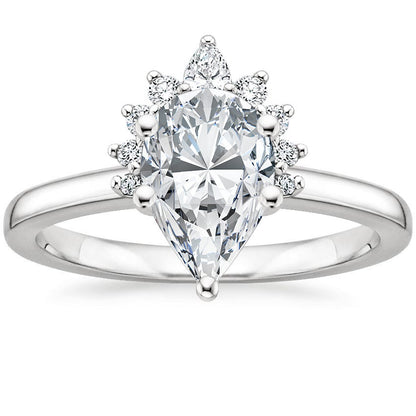 1 Ct Pear Diamond, Moissanite Solitaire Engagement Ring