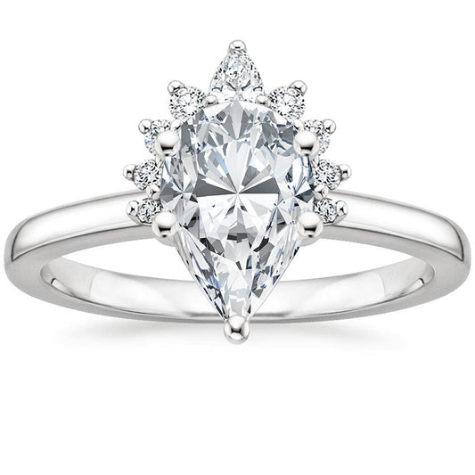 1 Ct Pear Diamond, Moissanite Solitaire Engagement Ring