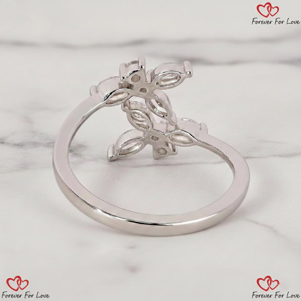 0.5 Ct Marquise Lab Diamond Three Stone Ring
