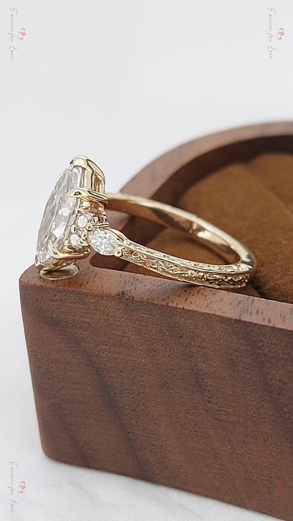 IGI Certified Marquise Lab Diamond Engagement Ring
