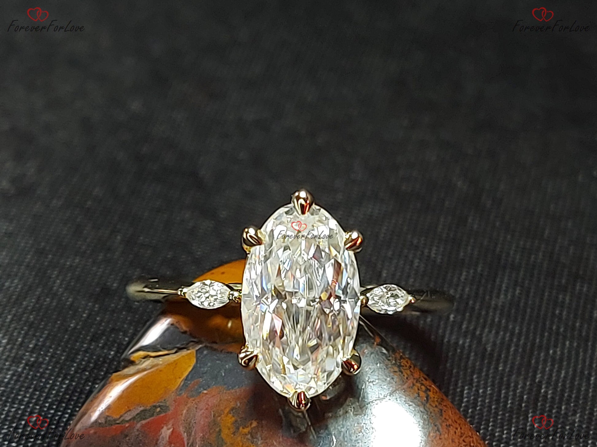 Oval Diamond, Moissanite Engagement Ring
