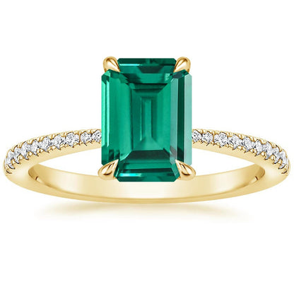 3.79 Ct Emerald Diamond, Emerald Engagement Ring