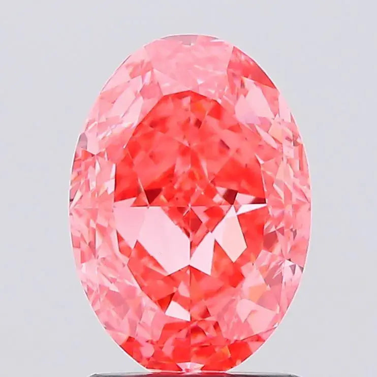 1.78ct Oval Lab Grown Diamond (Colour Fancy Vivid Pink, Clarity VVS2, IGI Certified) Forever For Love