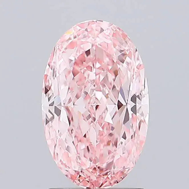 1.70ct Oval Lab Grown Diamond (Colour Fancy Vivid Pink, Clarity VVS2, IGI Certified) Forever For Love