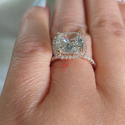 Cushion Diamond Halo Engagement Ring