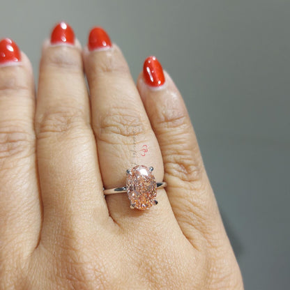 IGI Certified Oval Lab Diamond Engagement Ring