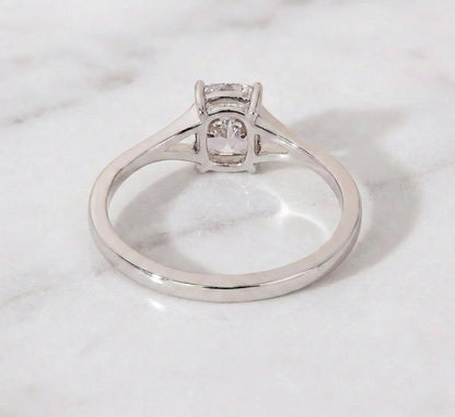 Lab Grown E,VVS2, IGI Certified Cushion Diamond Engagement Ring, Split Band Ring, Solitaire Cushion Ring for Her Anniversary Gifts