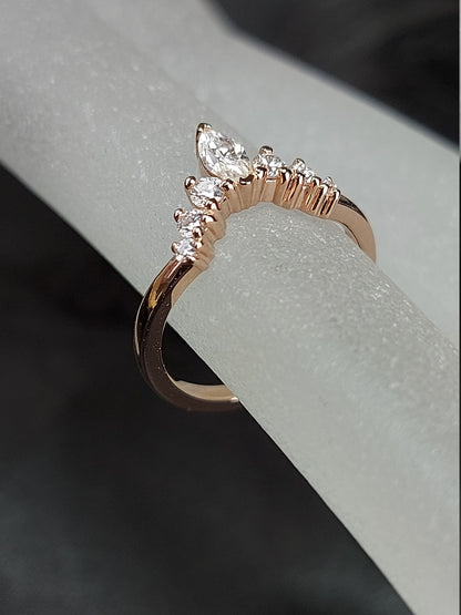 Marquise Moissanite Stacking Ring