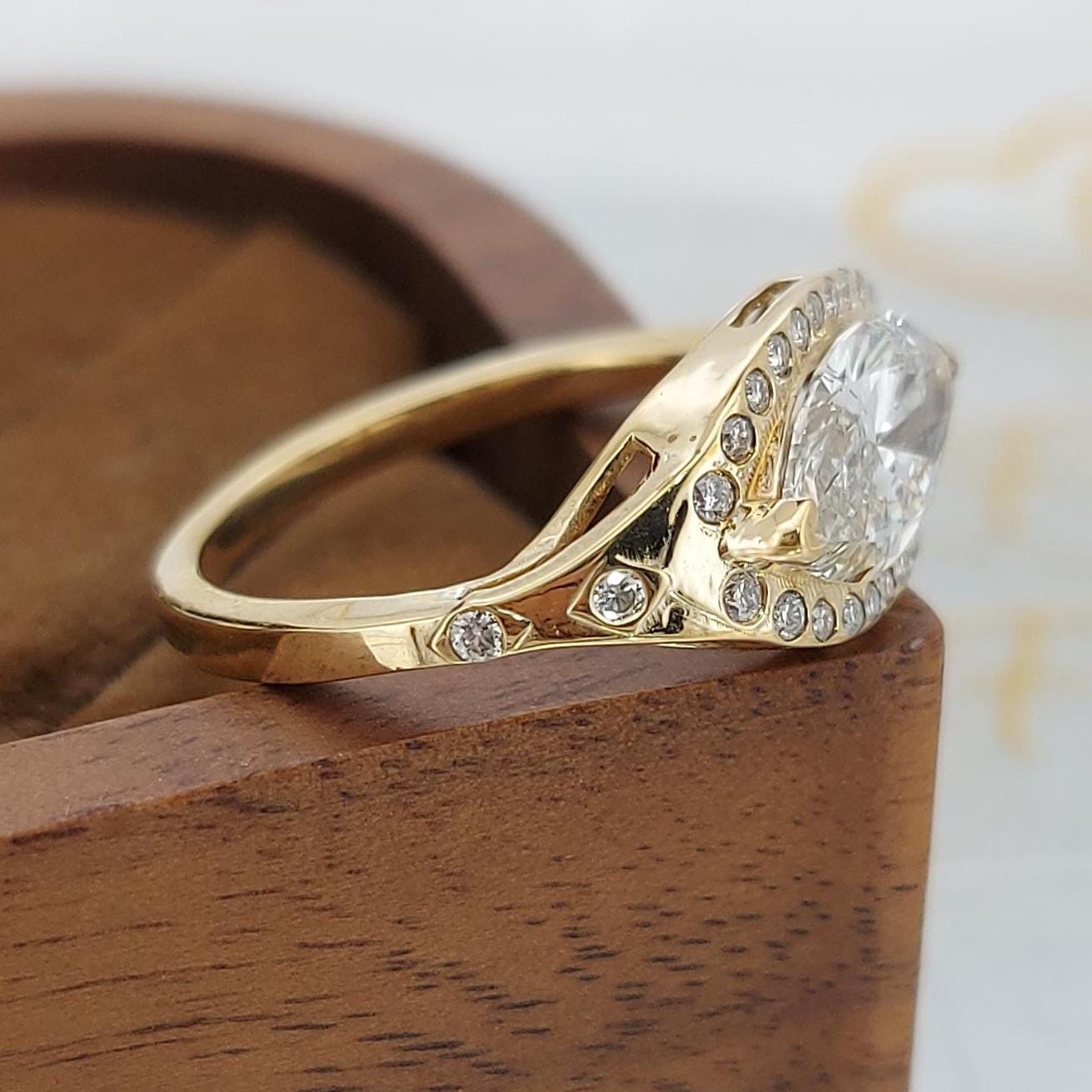 1.4 Ct Marquise Lab Diamond Engagement Ring