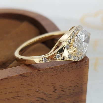 1.4 Ct Marquise Lab Diamond Engagement Ring