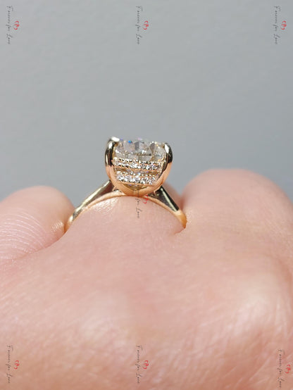 5 Ct Pear Lab Diamond Solitaire Engagement Ring