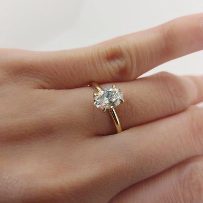 1 Ct Oval Lab Diamond Solitaire Engagement Ring