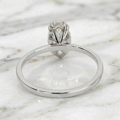 Marquise Lab Diamond Solitaire Engagement Ring