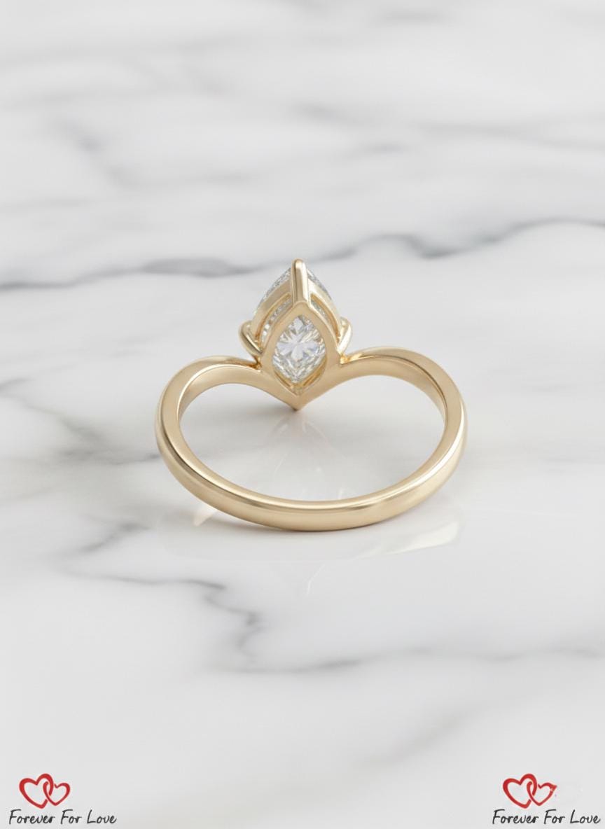 4 Ct IGI Certified Marquise Lab Diamond Solitaire Engagement Ring