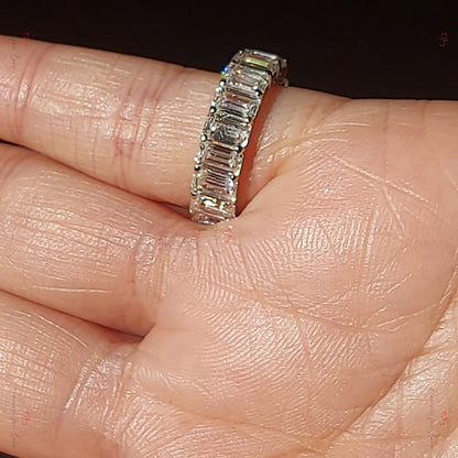 Emerald Moissanite Full Eternity Band