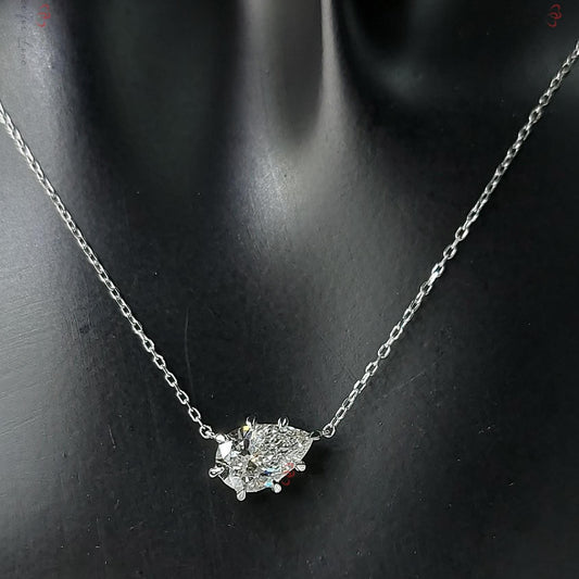 Pear diamond Necklace, 14k Yellow Gold, Dainty Minimalist Pear Pendant, Lab Diamond Womens Necklace, Special Gift For Her.