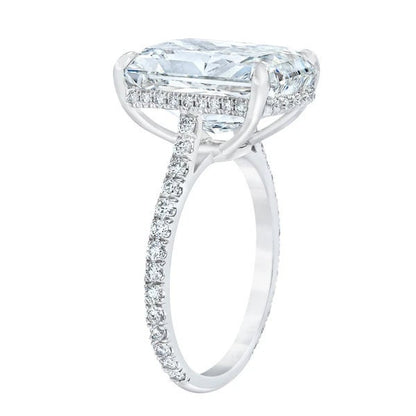 3 Ct Radiant Diamond, Moissanite Engagement Ring