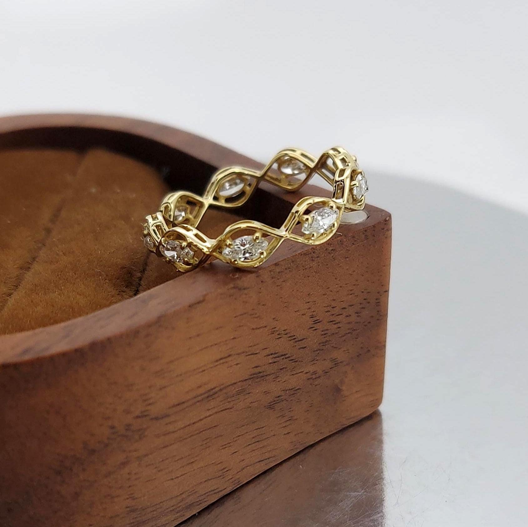 Marquise Full Eternity Band, Marquise Cut Lab Grown Diamond Band, Wedding Band, Stackable Band, Minimalist Band