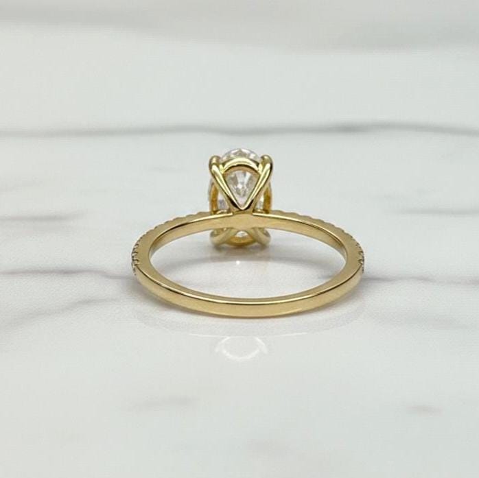 1.8 Ct IGI Certified Oval Lab Diamond Solitaire Engagement Ring Oval cut 1Ct Moissanite Brilliant Cut engagement ring in 935 Argentium Silver — custom handcrafted by Forever For Love