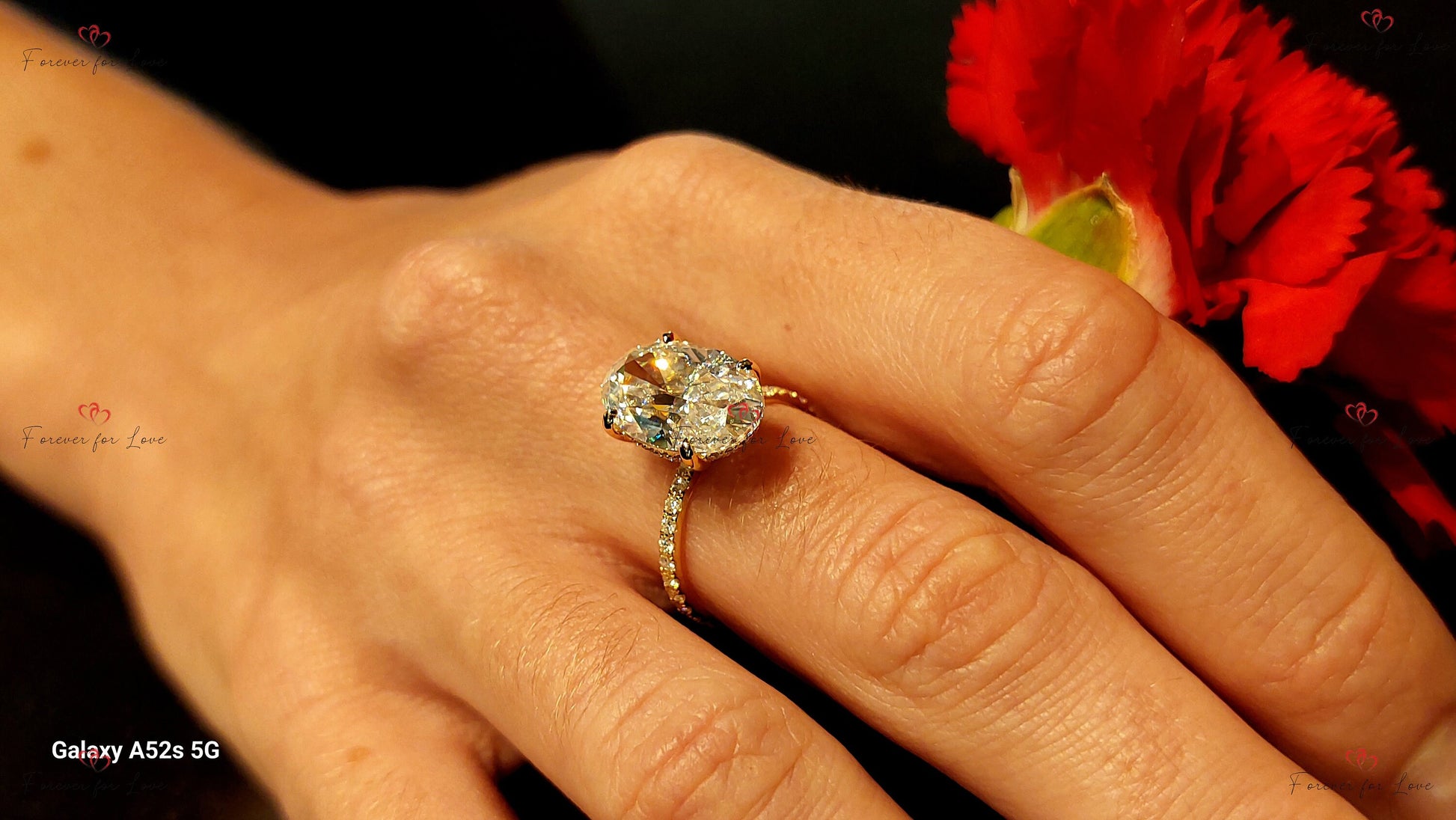 5 Ct IGI Certified Oval Lab Diamond Solitaire Engagement Ring