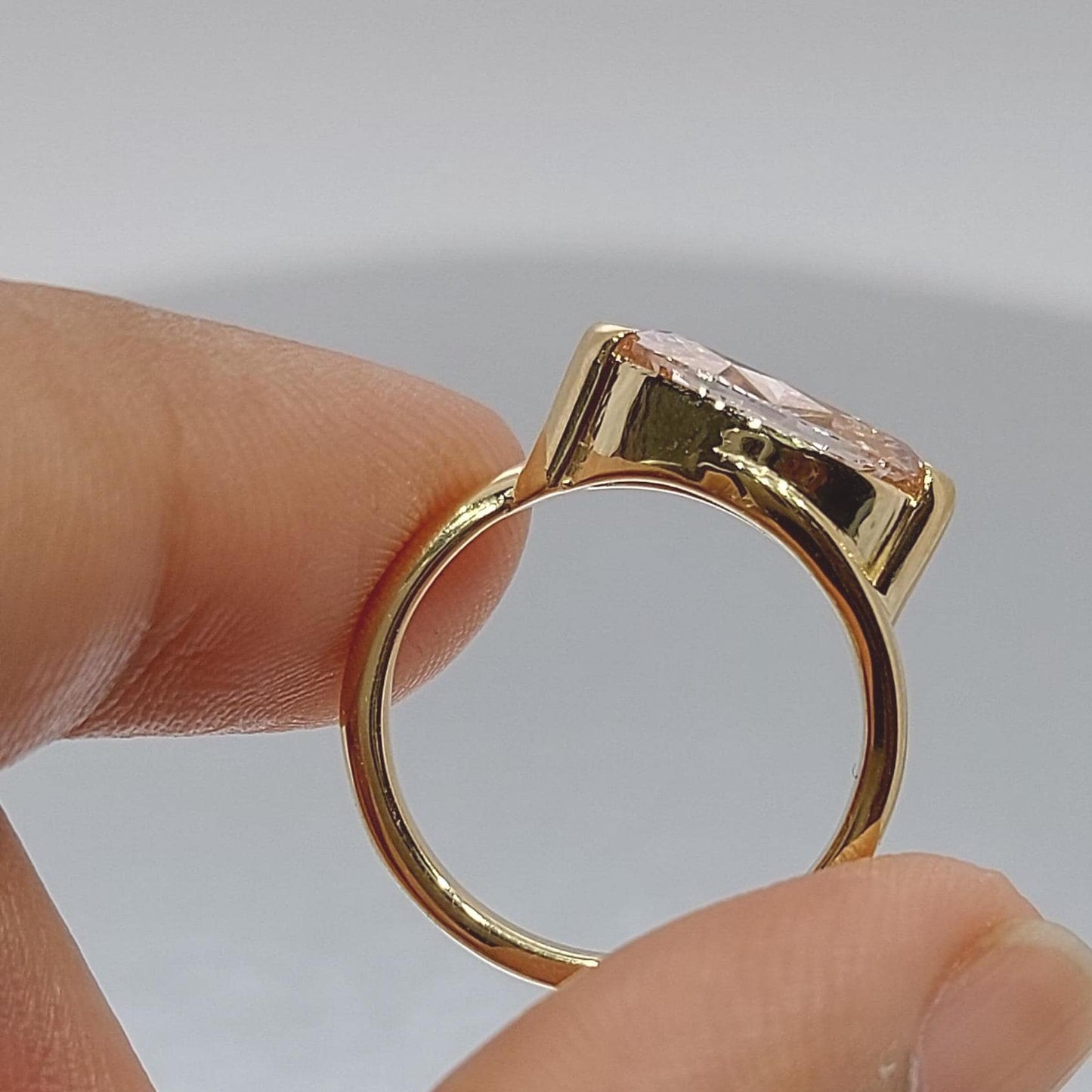 Pink Marquise Cut Lab Created Diamond Engagement Ring IGI Certified Diamond, Vivid Baby Pink Ring, Anniversary bridal Wedding Gift For Her. Marquise cut 1Ct Moissanite Brilliant Cut engagement ring in 935 Argentium Silver — custom handcrafted by Forever For Love