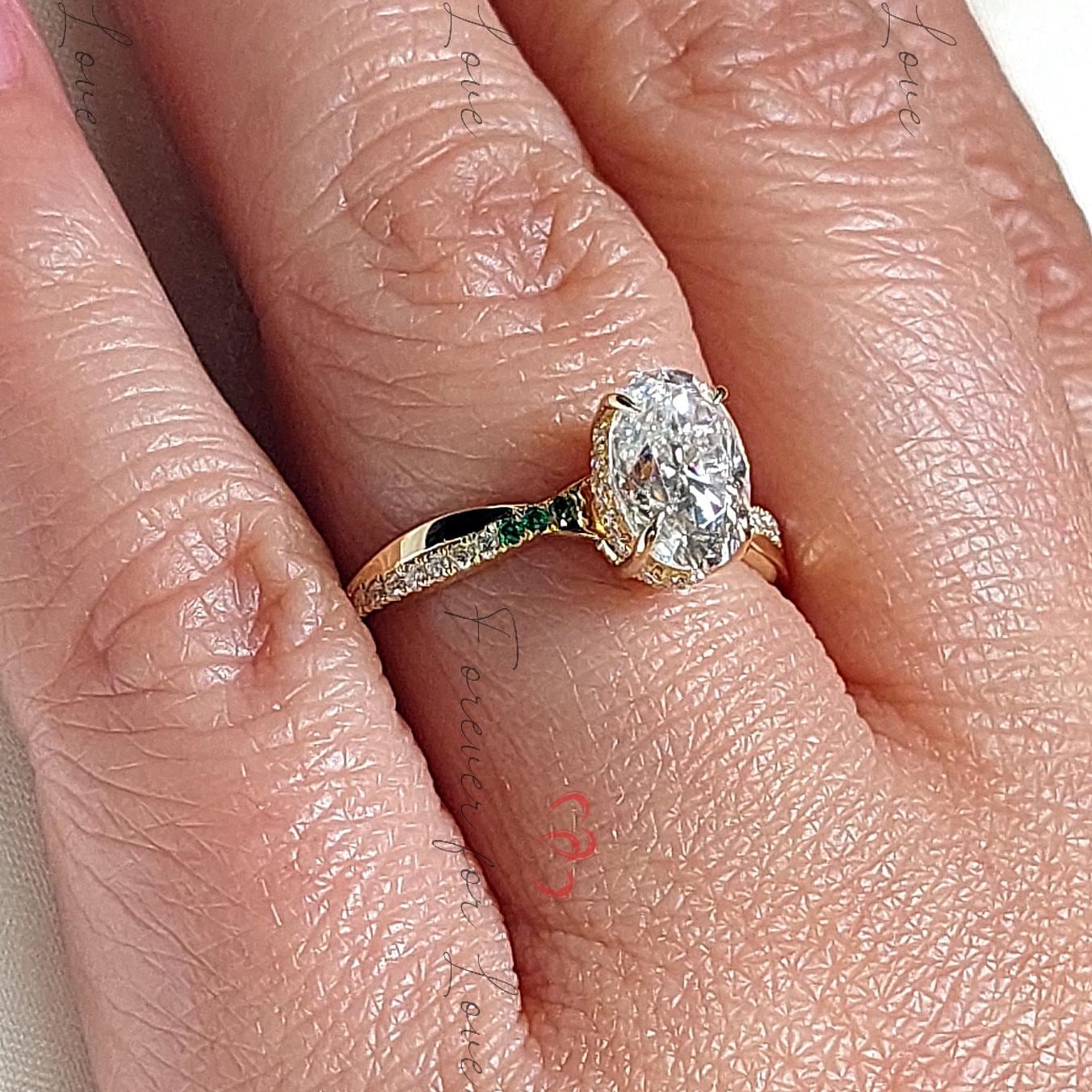 Oval Moissanite and Diamond Engagement Ring,Bridal Promise Ring 1.5 Ct Moissanite in 14k Gold Diamond Twisted band Gift for her. Oval cut 1Ct Moissanite Brilliant Cut engagement ring in 935 Argentium Silver — custom handcrafted by Forever For Love