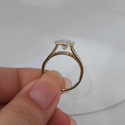 3.5 Ct Oval Lab Diamond Solitaire Engagement Ring