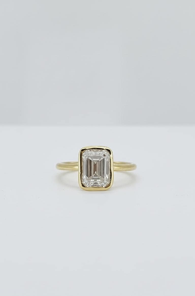 3 Ct IGI Certified Emerald Diamond, Emerald Engagement Ring