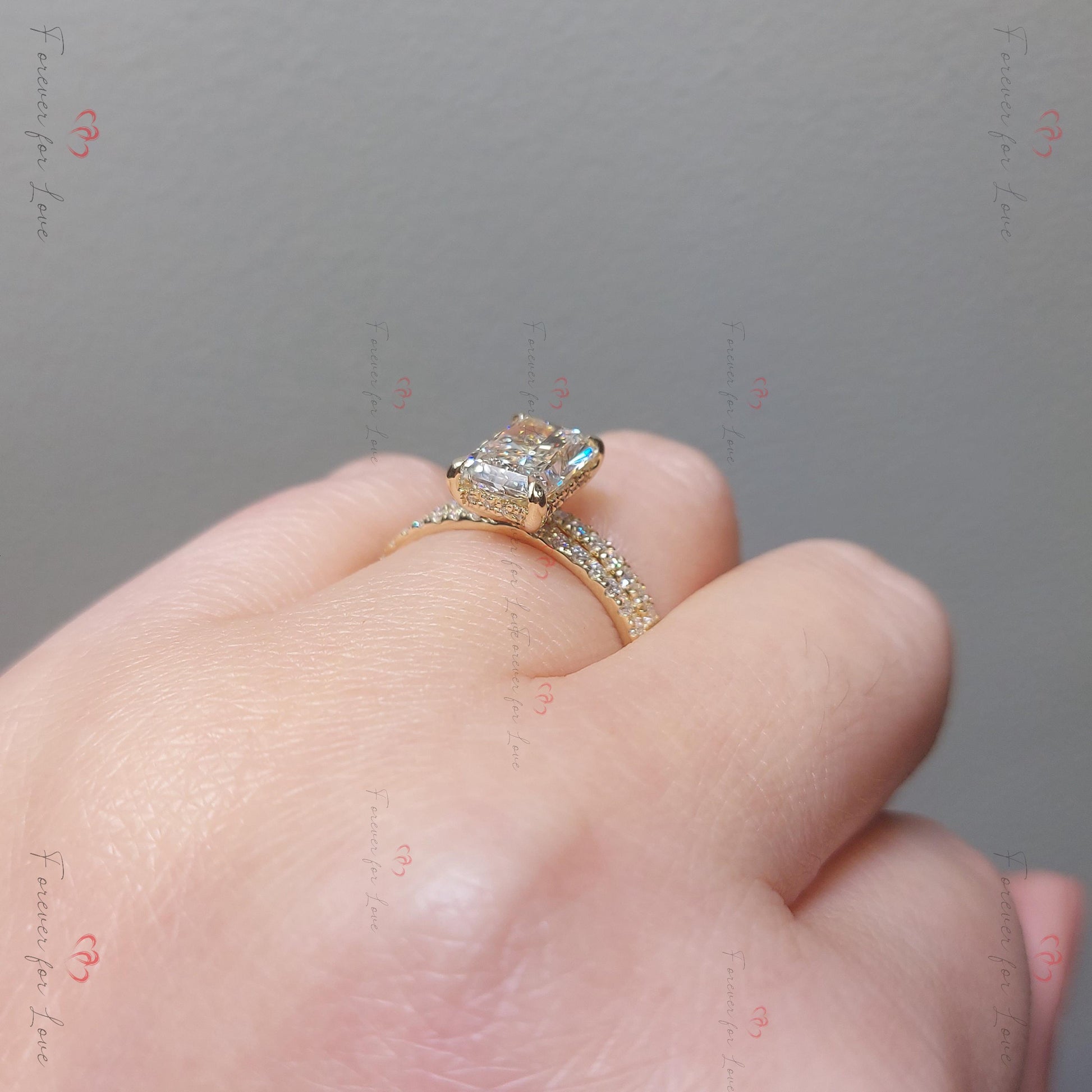 3 Ct Radiant Lab Diamond Eternity Band