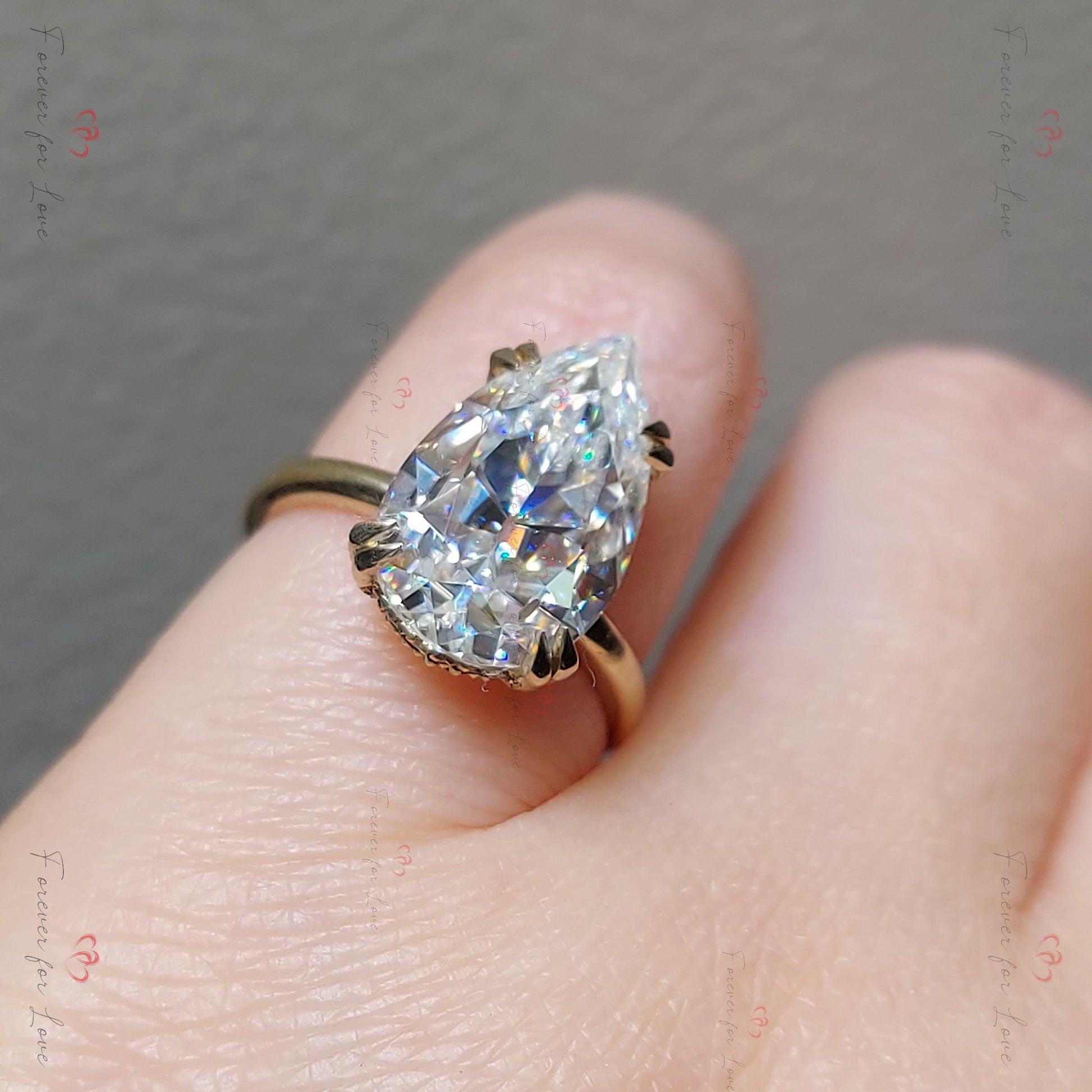 Old Mine Moissanite Engagement Ring