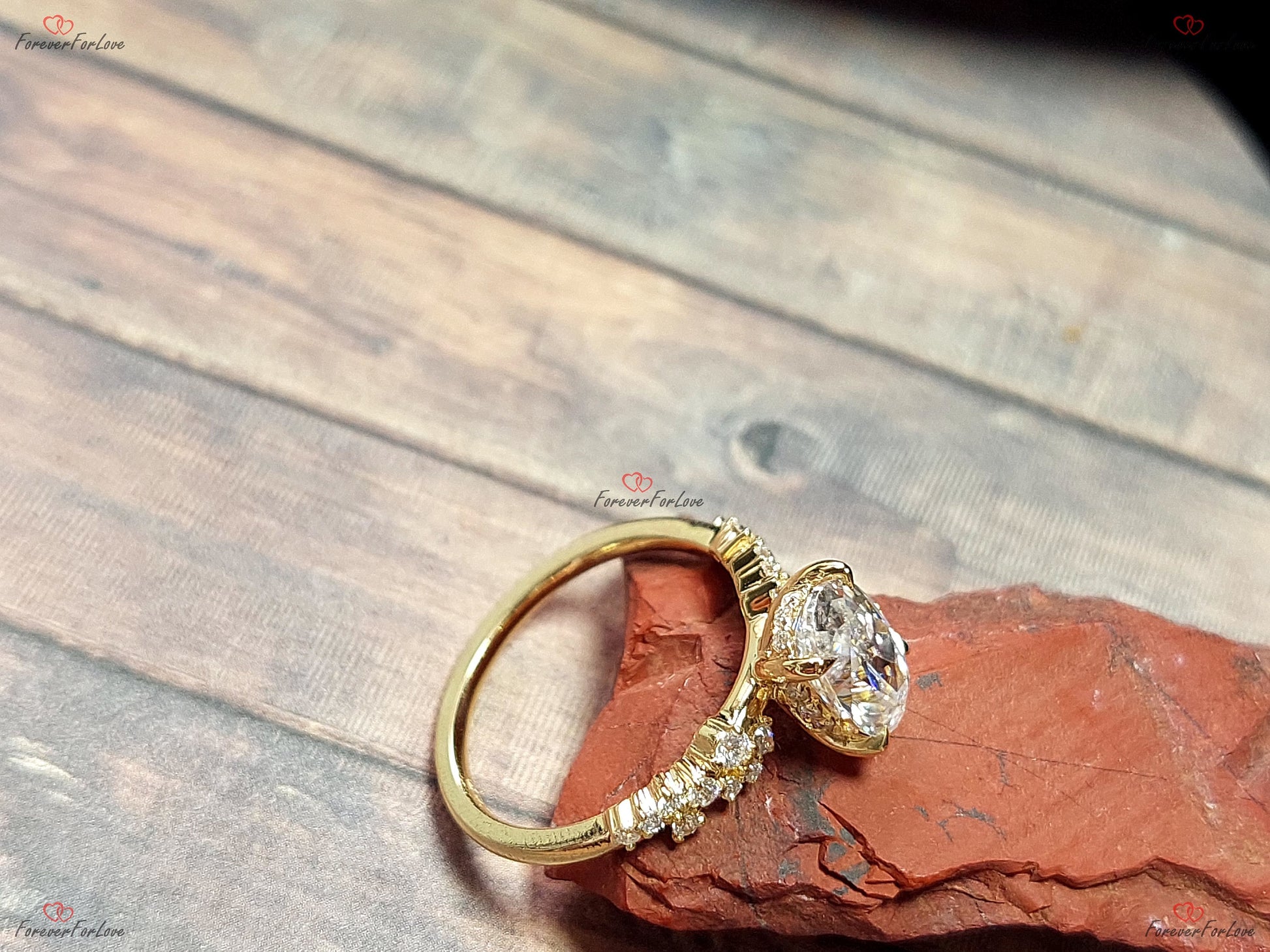 1.5 Ct Oval Diamond, Moissanite Engagement Ring