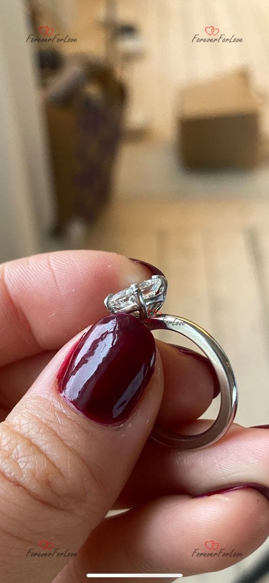 2 Ct IGI Certified Cushion Lab Diamond Hidden Halo Engagement Ring Cushion cut 1Ct Moissanite Brilliant Cut engagement ring in 935 Argentium Silver — custom handcrafted by Forever For Love