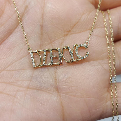 Personalisierte Namenskette aus 14 Karat Gold, ein bedeutungsvolles und zeitloses Geschenk für sie, Gold, Silber, Roségold, Baby-Namenskette, personalisiertes Geschenk für Mama