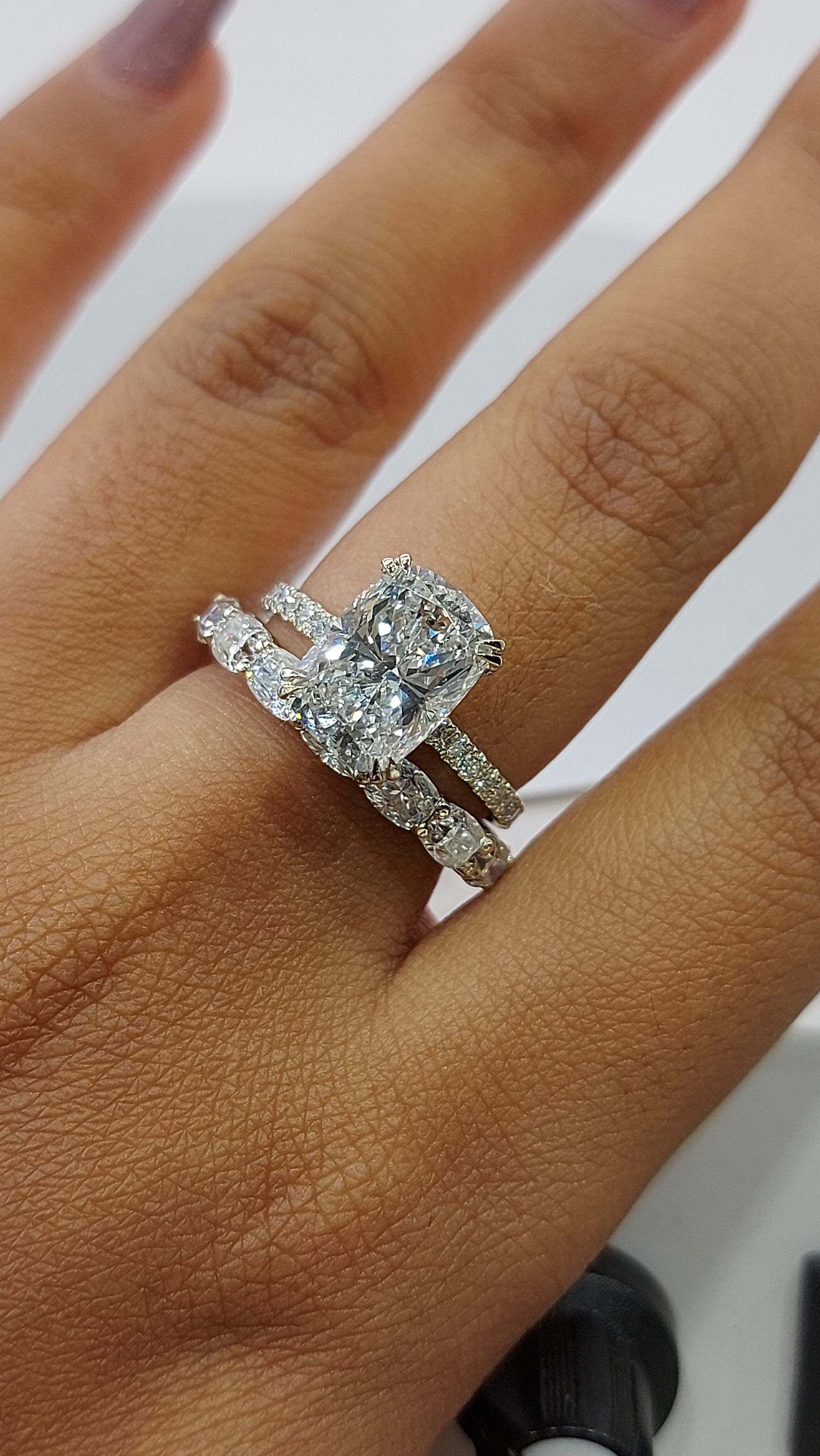 3 Ct Cushion Lab Diamond Eternity Band