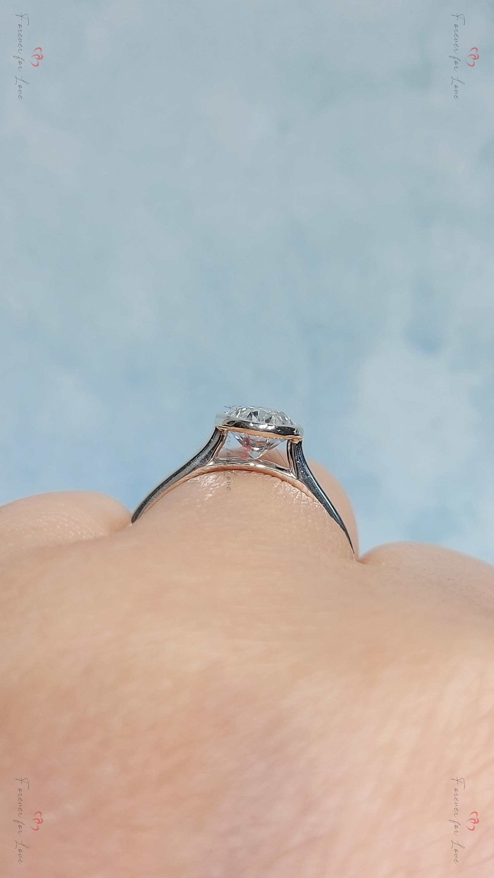 Oval Diamond, Moissanite Solitaire Engagement Ring