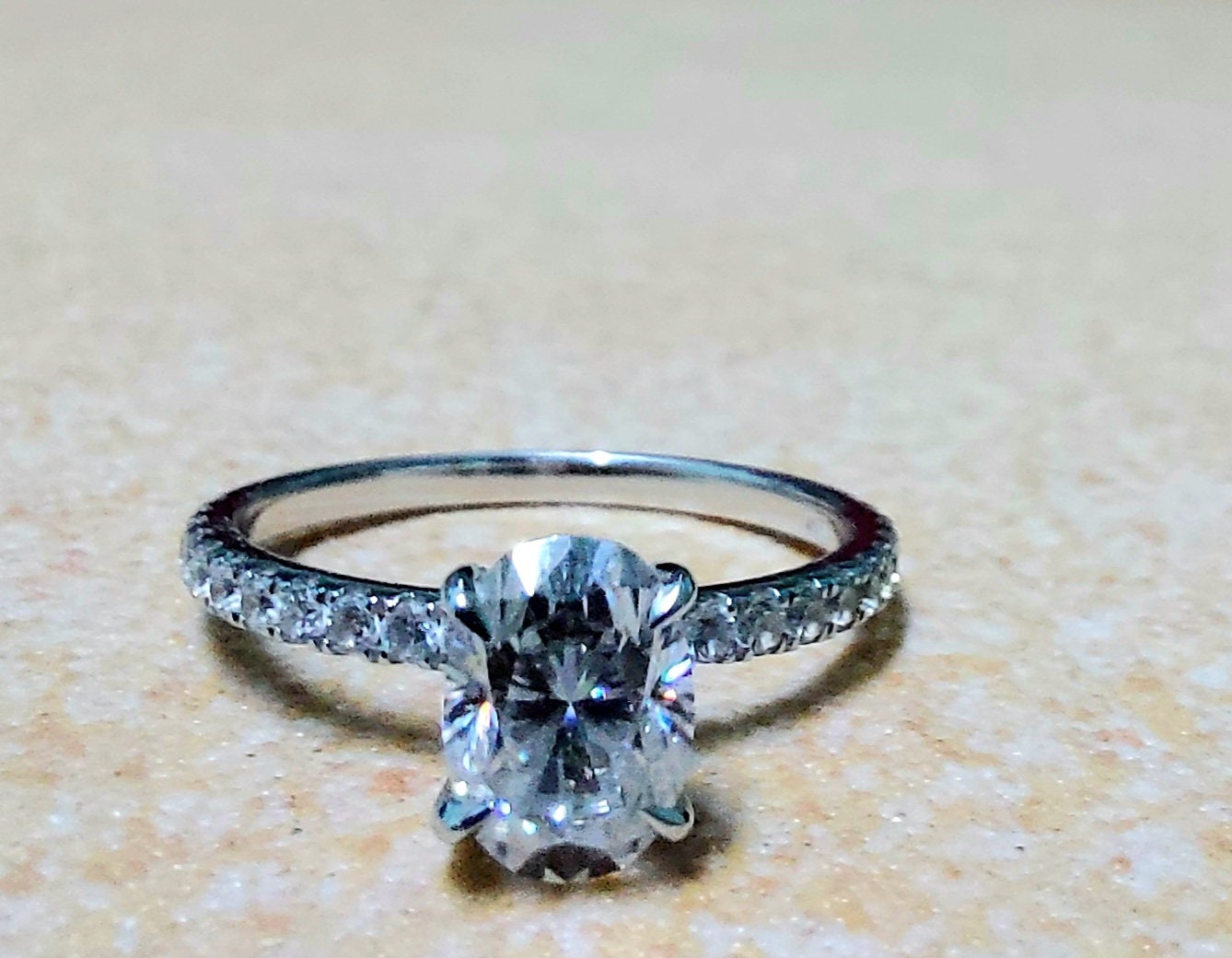 GIA Certified Oval Natural Diamond Solitaire Engagement Ring