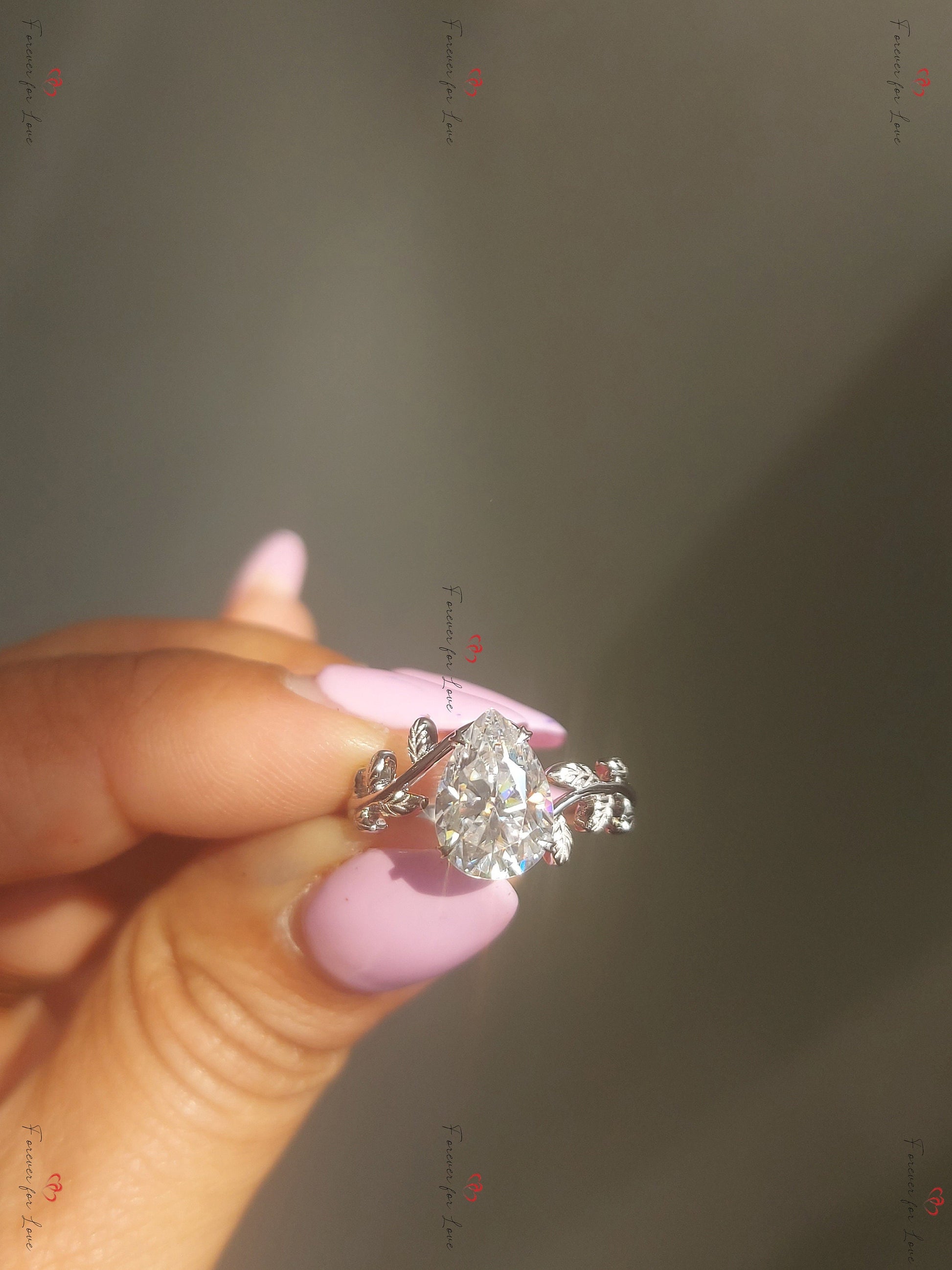 Pear Diamond, Moissanite Engagement Ring