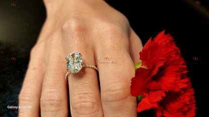 5 Ct IGI Certified Oval Lab Diamond Solitaire Engagement Ring