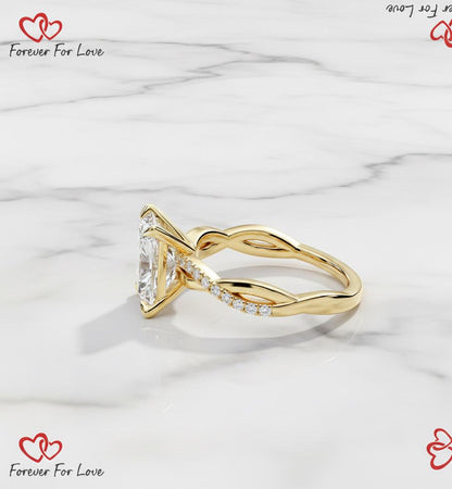 1.10 Ct IGI Certified Radiant Lab Diamond Engagement Ring