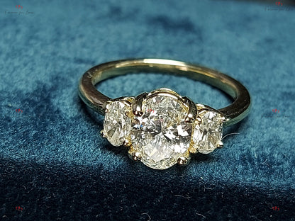 Oval Lab Diamond Three Stone Ring