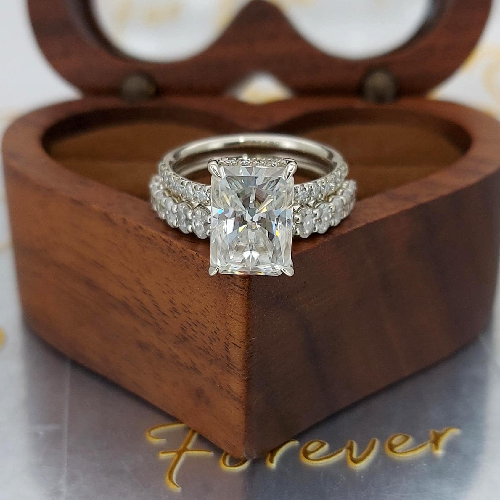 2.5 Ct Radiant Moissanite Eternity Band