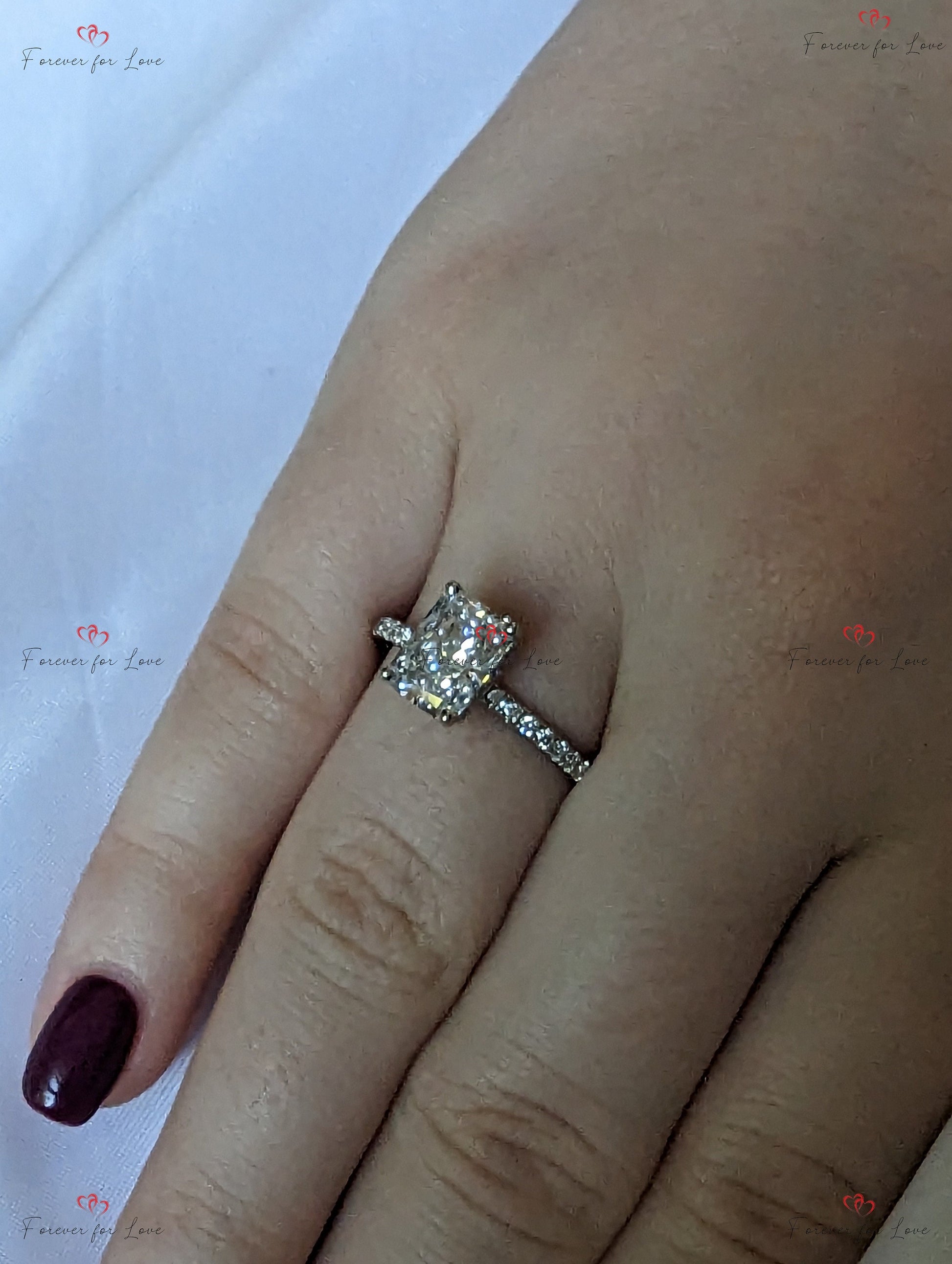 2.44 Ct IGI Certified Radiant Diamond Hidden Halo Engagement Ring