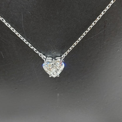 1 Karat zertifizierte Herz Diamant Halskette, 14k Gelbgold, zarte minimalistische Herz-Anhänger, Diamant Damenhalskette, besonderes Geschenk für sie.
