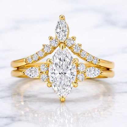 1 Ct Marquise Lab Diamond Engagement Ring