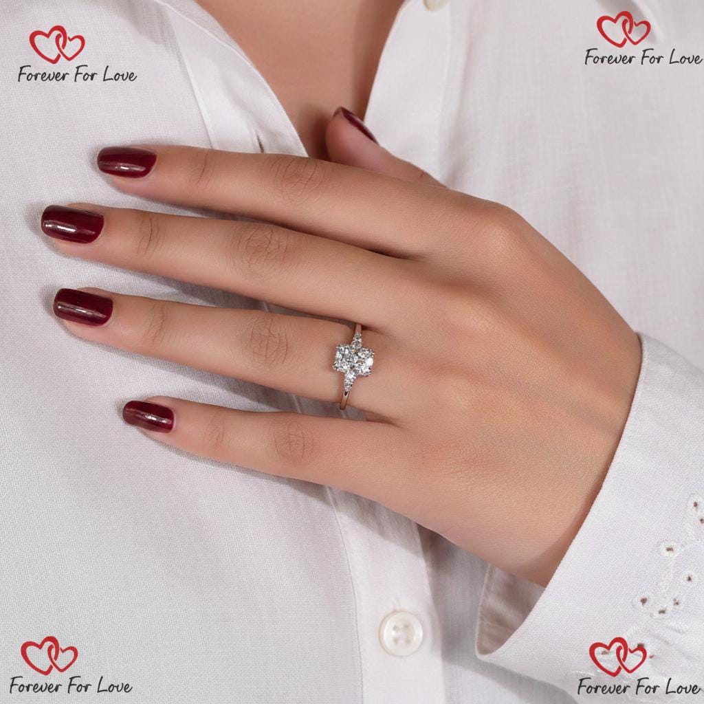 Lab Grown Diamond Engagement Ring IGI Certified E VVS2 Diamond Proposal Ring Radiant Cut Diamond Ring for Her Solitaire Ring