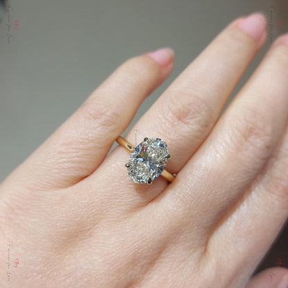 3.9 Ct Oval Lab Diamond Engagement Ring