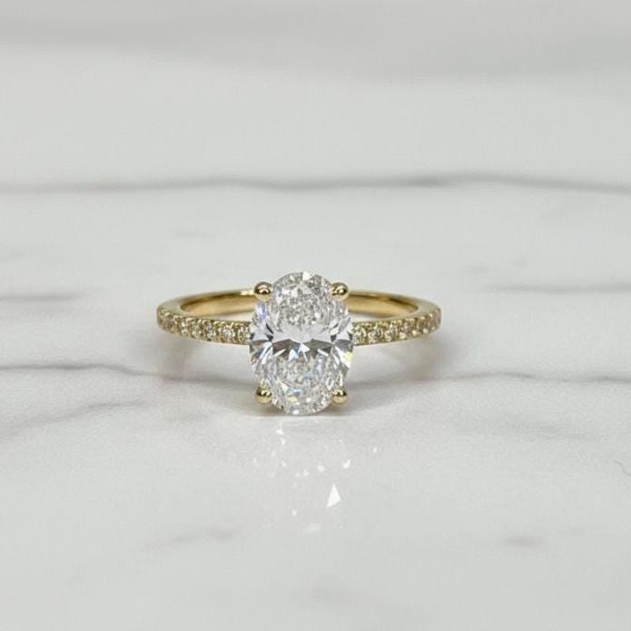 1.8 Ct IGI Certified Oval Lab Diamond Solitaire Engagement Ring Oval cut 1Ct Moissanite Brilliant Cut engagement ring in 935 Argentium Silver — custom handcrafted by Forever For Love